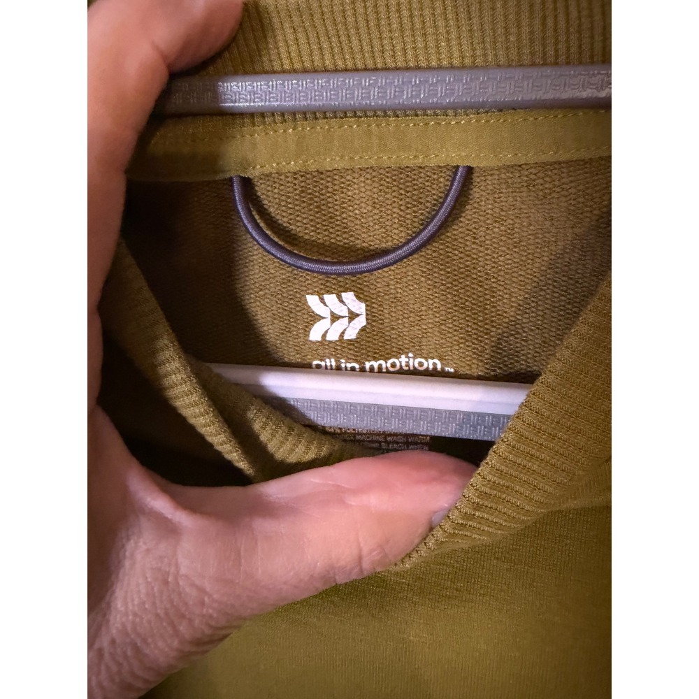 All in Motion Olive Green Crewneck Sweatshirt Womens Large Performance Pullover - Picture 5 of 6